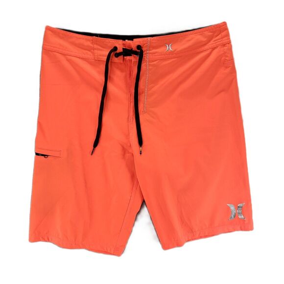 Hurley Phantom Board Shorts Mens 31 Bright Orange Silver Logo Skater 00s y2k - Picture 1 of 6
